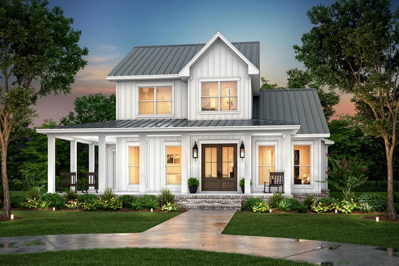 House Blueprint - Farmhouse Exterior - Front Elevation Plan #430-280