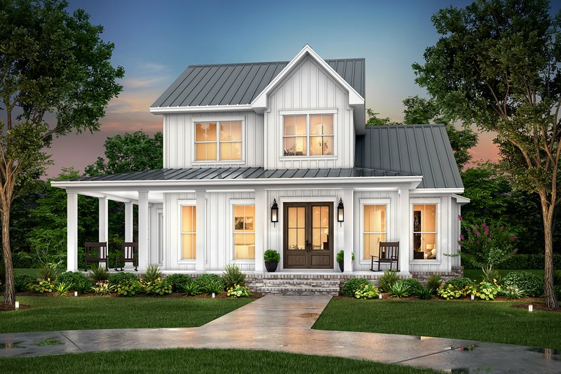 House Blueprint - Farmhouse Exterior - Front Elevation Plan #430-280