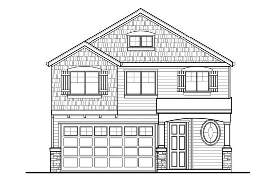 Exterior - Front Elevation 3 for Country House Plan #569-33 - 4 bed, 2.5 bath