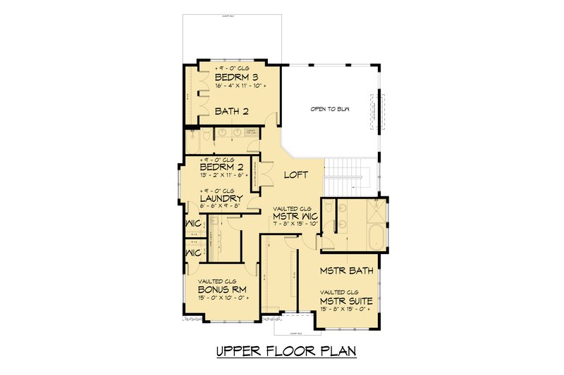 House Plan Design - Floor Plan - Upper Floor for Contemporary House Plan #1066-281 - 5 bed, 3 bath