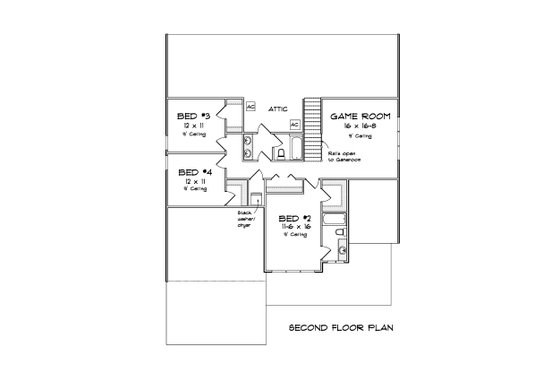 Floor Plan - Upper Floor 1 for Farmhouse House Plan #513-2233 - 4 bed, 3.5 bath