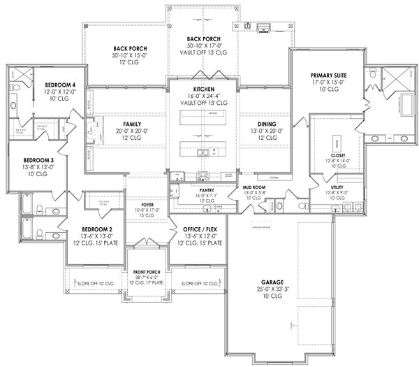 House Plan Design - Farmhouse Floor Plan - Main Floor Plan #1096-39