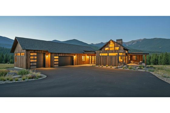 Exterior - Front Elevation 4 for Contemporary House Plan #892-44 - 3 bed, 3.5 bath