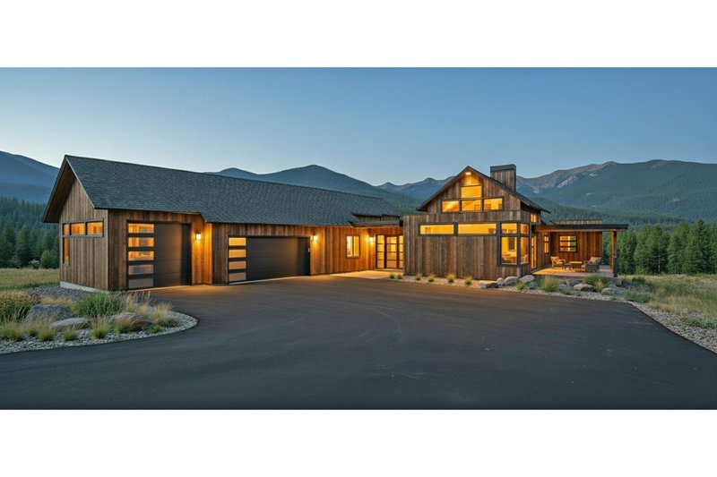 House Blueprint - Exterior - Front Elevation 4 for Contemporary House Plan #892-44 - 3 bed, 3.5 bath