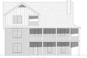 Exterior - Rear Elevation for Southern House Plan #932-827 - 3 bed, 2 bath