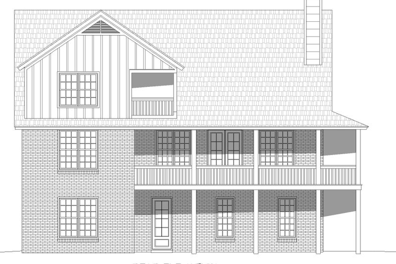 Architectural House Design - Exterior - Rear Elevation for Southern House Plan #932-827 - 3 bed, 2 bath