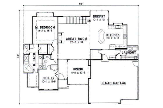 Floor Plan - Main Floor for European House Plan #67-360 - 4 bed, 4 bath