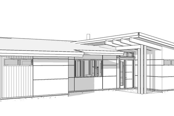 Exterior - Other Elevation 2 for Modern House Plan #895-154 - 2 bed, 2 bath