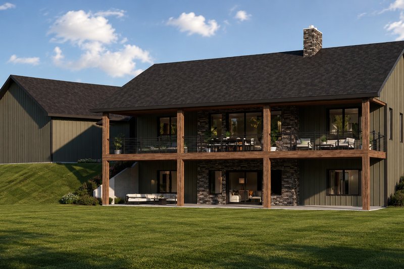 House Blueprint - Exterior - Rear Elevation for Craftsman House Plan #1064-513 - 2 bed, 2.5 bath