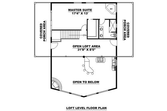 Floor Plan - Upper Floor for Cabin House Plan #117-919 - 4 bed, 3.5 bath