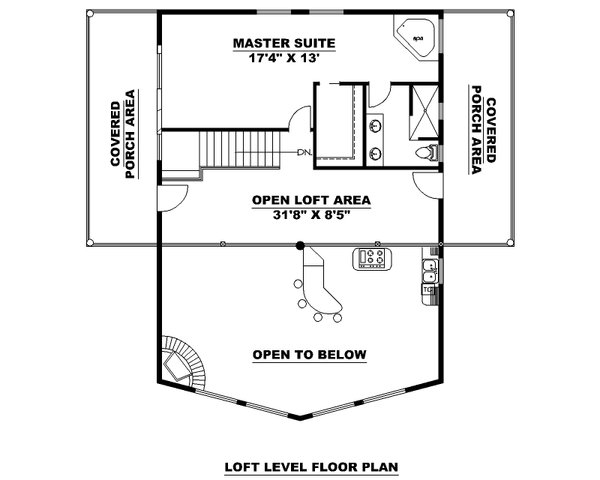 Cabin Floor Plan - Upper Floor Plan #117-919