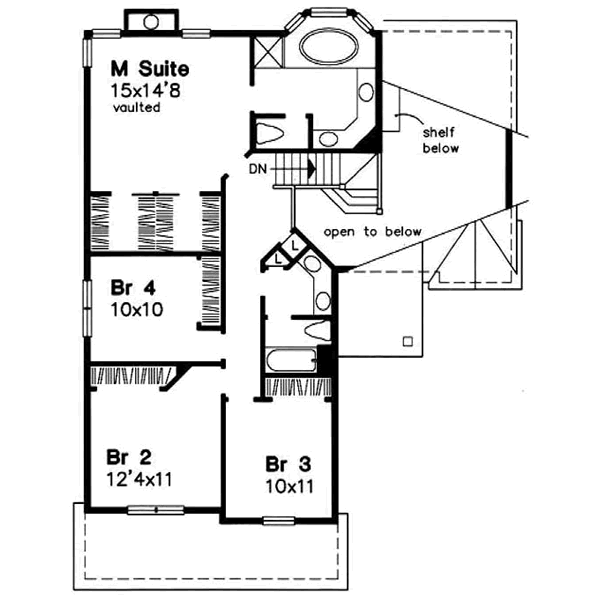 Traditional Floor Plan - Upper Floor Plan #50-178