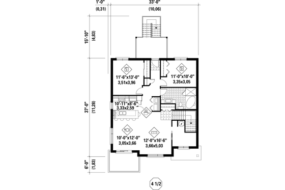 Floor Plan - Upper Floor for Contemporary House Plan #25-4380 - 6 bed, 3 bath