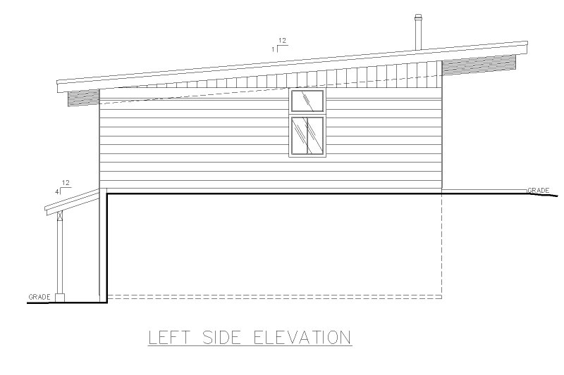 House Blueprint - Exterior - Other Elevation for Contemporary House Plan #117-974 - 1 bed, 1 bath