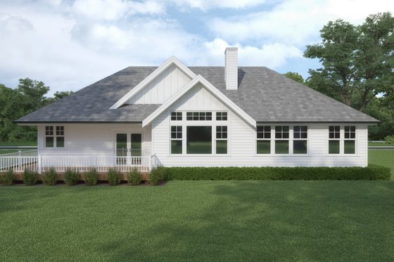Exterior - Rear Elevation for Craftsman House Plan #1070-109 - 3 bed, 2 bath