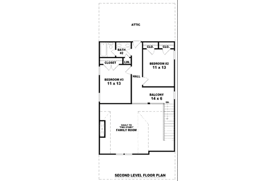 Floor Plan - Upper Floor for Country House Plan #81-13636 - 3 bed, 2.5 bath