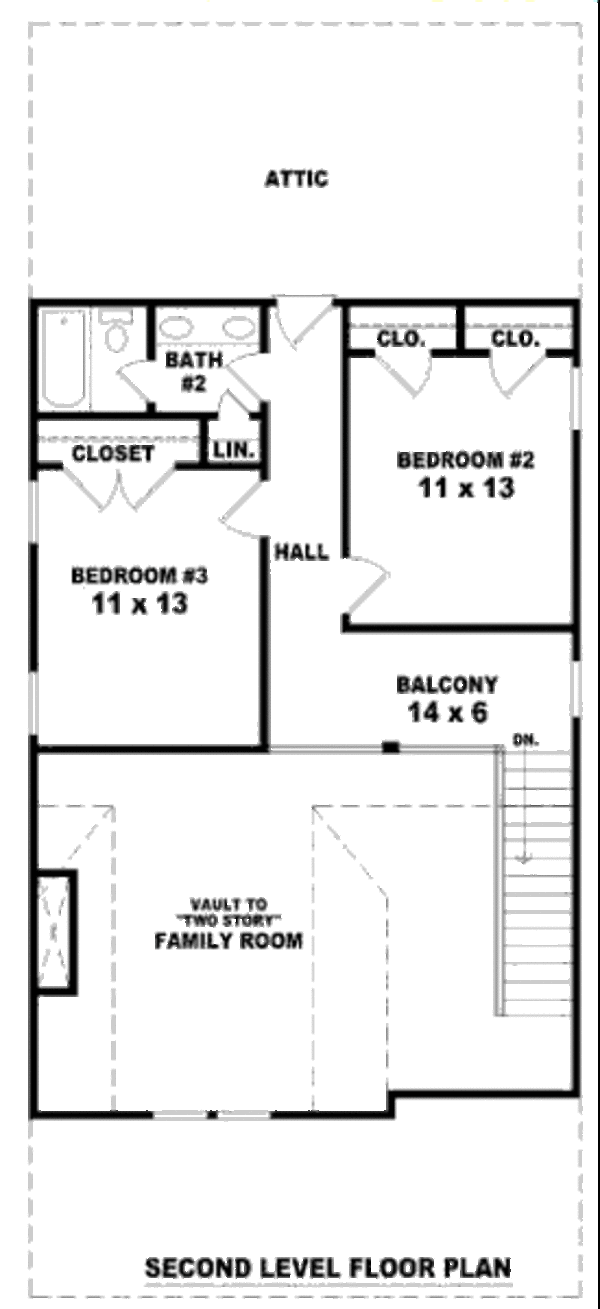 Country Floor Plan - Upper Floor Plan #81-13636