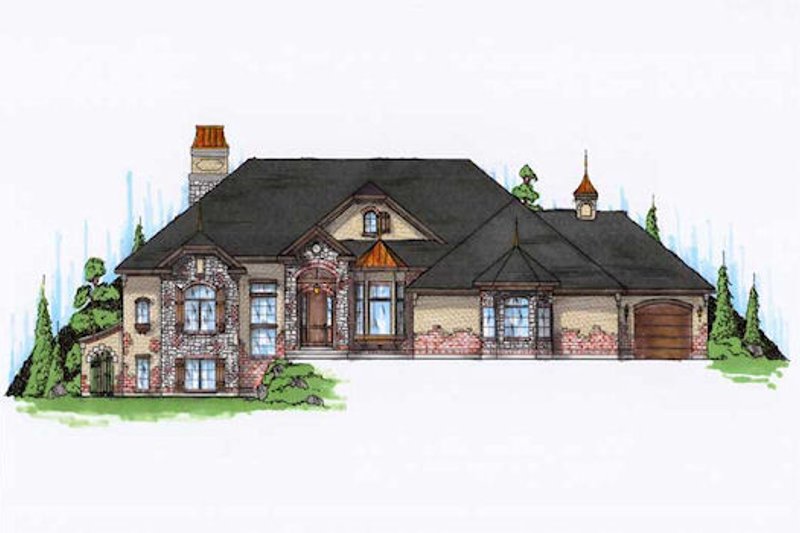 Architectural House Design - European Exterior - Front Elevation Plan #5-353