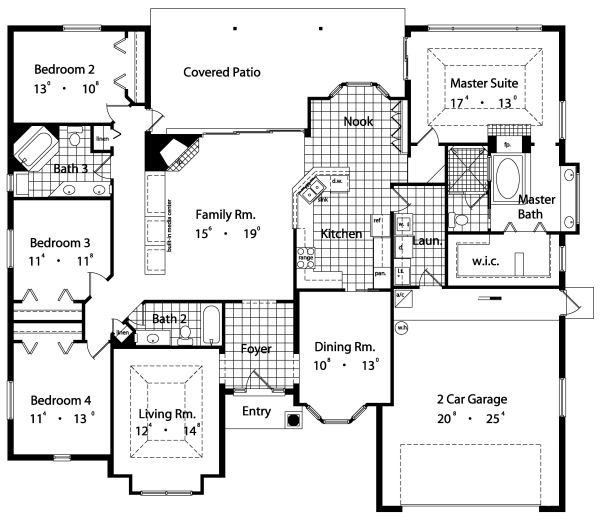 European Floor Plan - Main Floor Plan #417-268