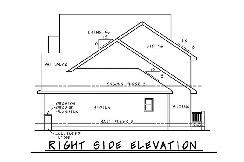 Home Plan - Right Side Elevation