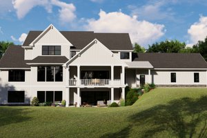 Exterior - Rear Elevation for Farmhouse House Plan #1064-99 - 5 bed, 4.5 bath