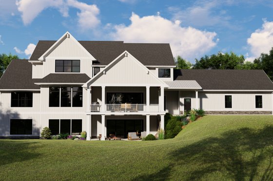 Exterior - Rear Elevation for Farmhouse House Plan #1064-99 - 5 bed, 4.5 bath