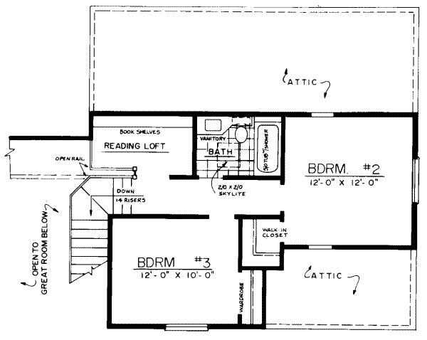 Traditional Floor Plan - Upper Floor Plan #303-305