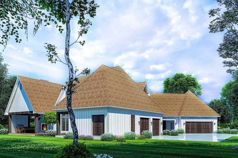 House Blueprint - Exterior - Rear Elevation 1 for European House Plan #923-271 - 6 bed, 6 bath