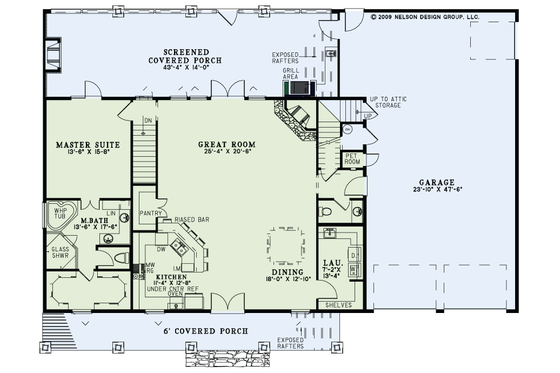 Floor Plan - Main Floor for Country House Plan #17-3354 - 3 bed, 2.5 bath