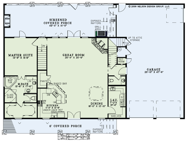 Country Floor Plan - Main Floor Plan #17-3354