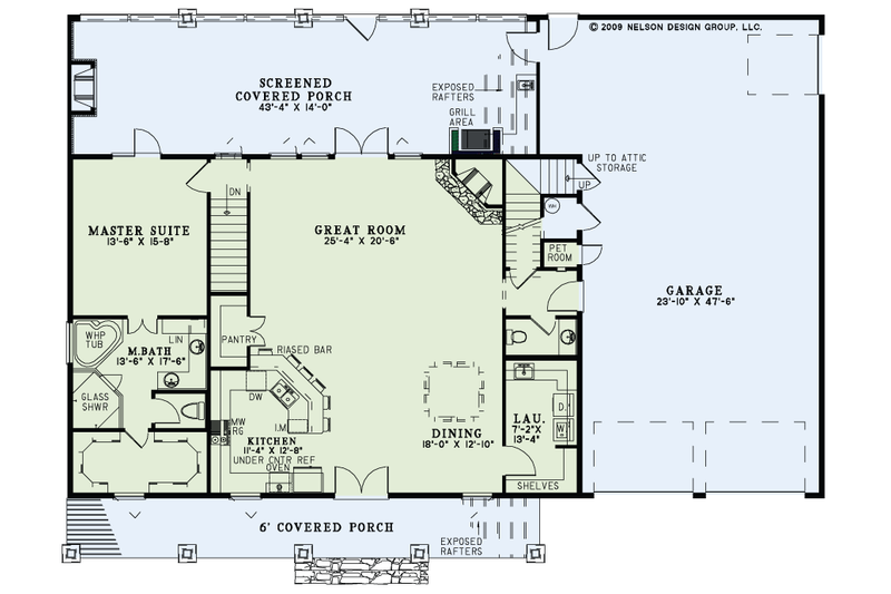 Architectural House Design - Floor Plan - Main Floor for Country House Plan #17-3354 - 3 bed, 2.5 bath