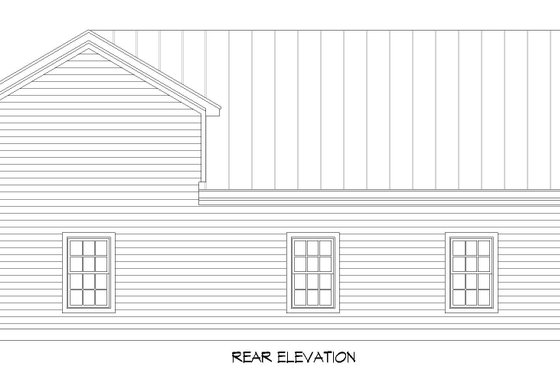 Exterior - Rear Elevation for Traditional House Plan #932-680, 0 bath
