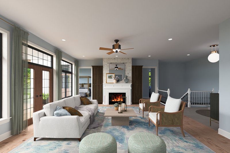 House Blueprint - Interior - Family Room 1 for Farmhouse House Plan #1060-238 - 3 bed, 2.5 bath
