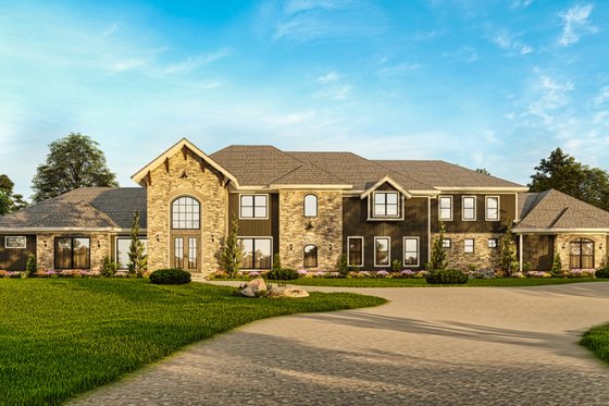Exterior - Front Elevation 17 for European House Plan #54-586 - 7 bed, 7 bath