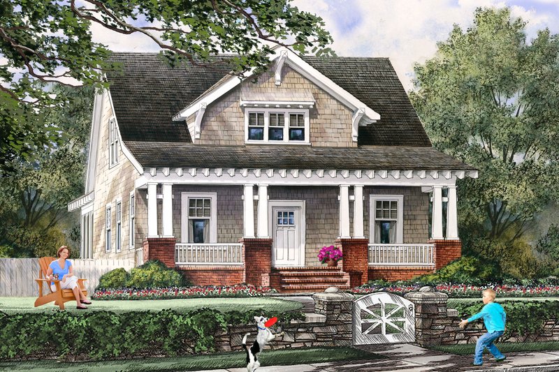 Home Plan - Front view - 1900 square foot Cottage home