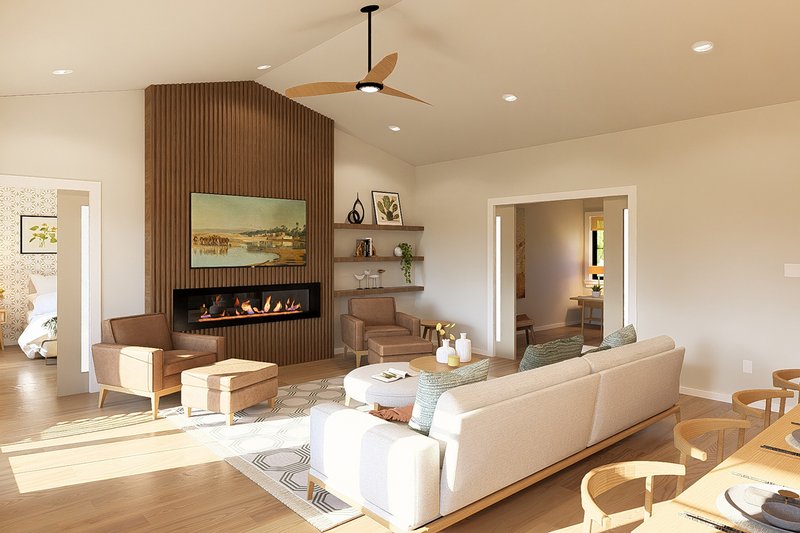 Dream House Plan - Interior - Family Room 1 for Farmhouse House Plan #126-311 - 3 bed, 2.5 bath
