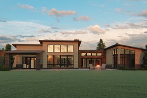 Exterior - Rear Elevation for Modern House Plan #1064-93 - 2 bed, 2.5 bath