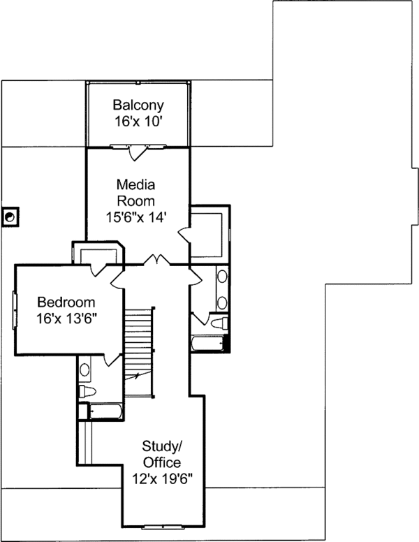 House Blueprint - Country Floor Plan - Upper Floor Plan #37-266