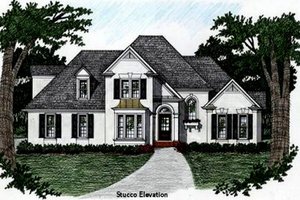 European Exterior - Front Elevation Plan #129-109