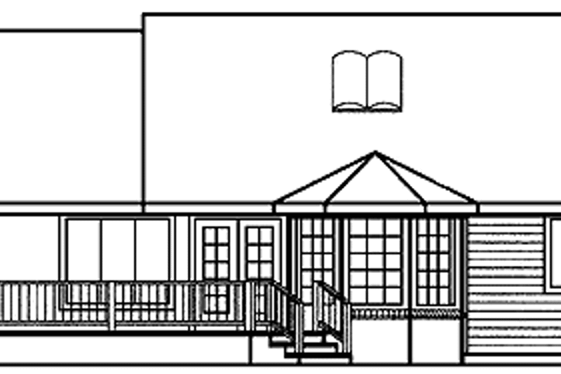 Home Plan - Exterior - Rear Elevation for Ranch House Plan #60-1000 - 3 bed, 3 bath