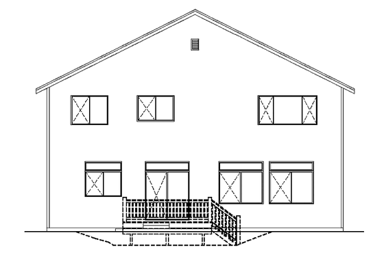 Exterior - Rear Elevation for Contemporary House Plan #951-3 - 4 bed, 2.5 bath