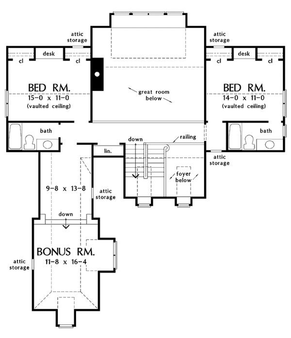 Country Floor Plan - Upper Floor Plan #929-682