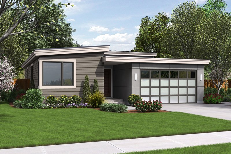Dream House Plan - Modern Exterior - Front Elevation Plan #48-597