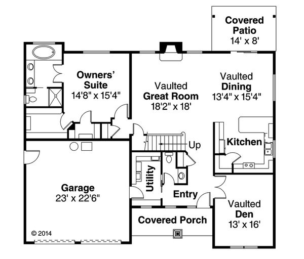 Craftsman Floor Plan - Main Floor Plan #124-949