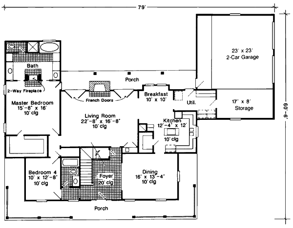 Farmhouse Floor Plan - Main Floor Plan #410-122