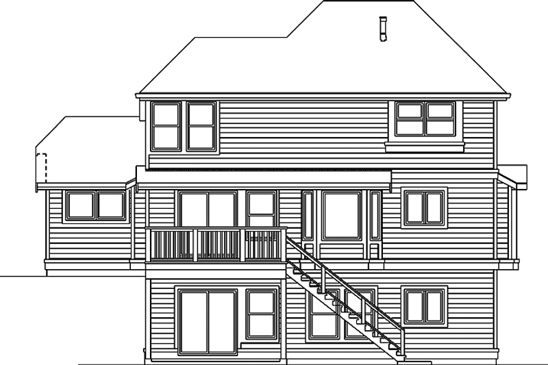 Home Plan - Exterior - Rear Elevation for Traditional House Plan #47-906 - 4 bed, 2.5 bath