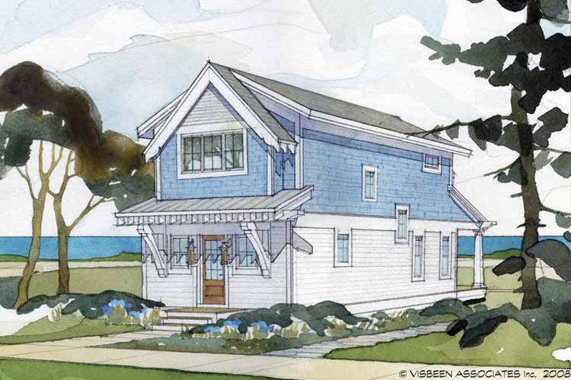 Home Plan - Exterior - Rear Elevation 1 for Craftsman House Plan #928-174 - 2 bed, 1.5 bath