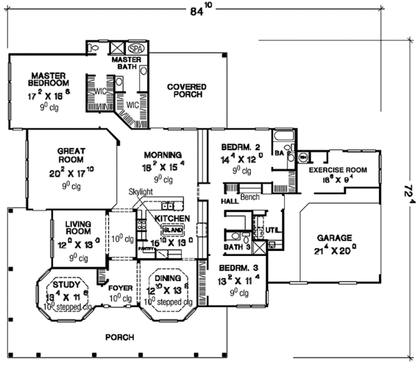 Architectural House Design - Country Floor Plan - Main Floor Plan #472-338