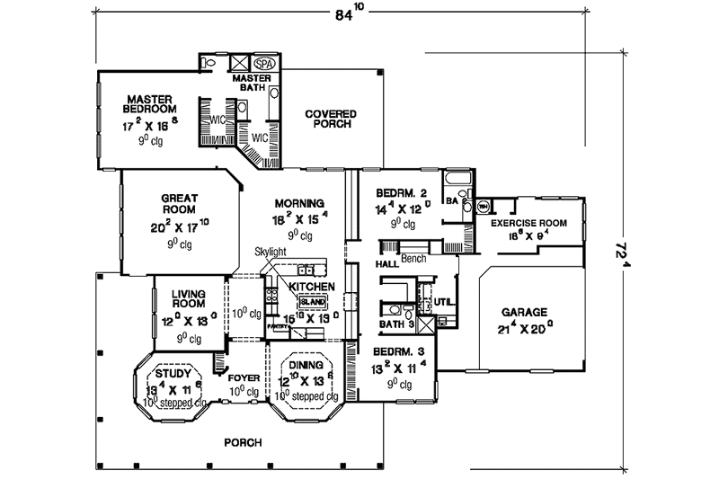 Dream House Plan - Floor Plan - Main Floor for Country House Plan #472-338 - 3 bed, 3 bath