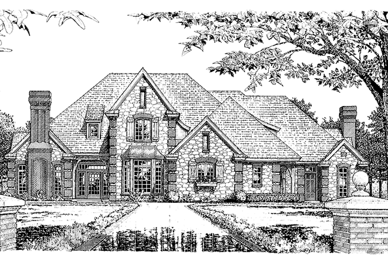 Home Plan - Exterior - Front Elevation 3 for Country House Plan #310-1090 - 4 bed, 3.5 bath